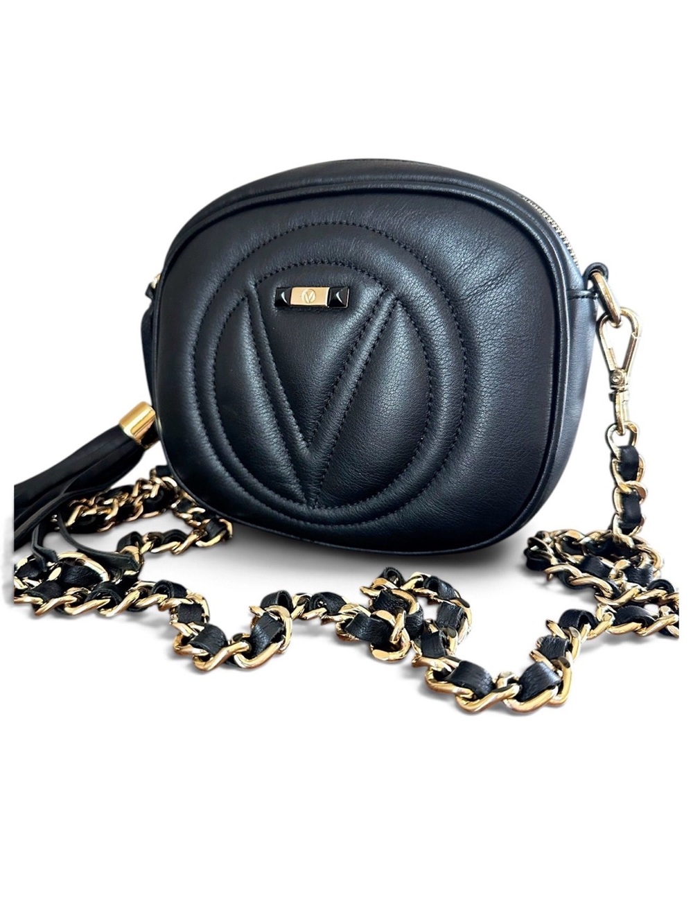 Mario Valentino Nina Black Leather Crossbody